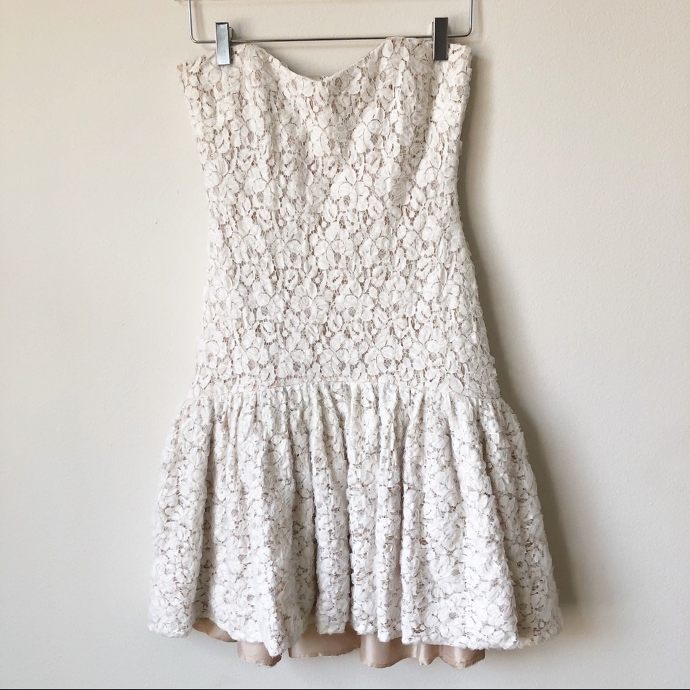 Badgley Mischka Collection Drop Waist Lace Dress
